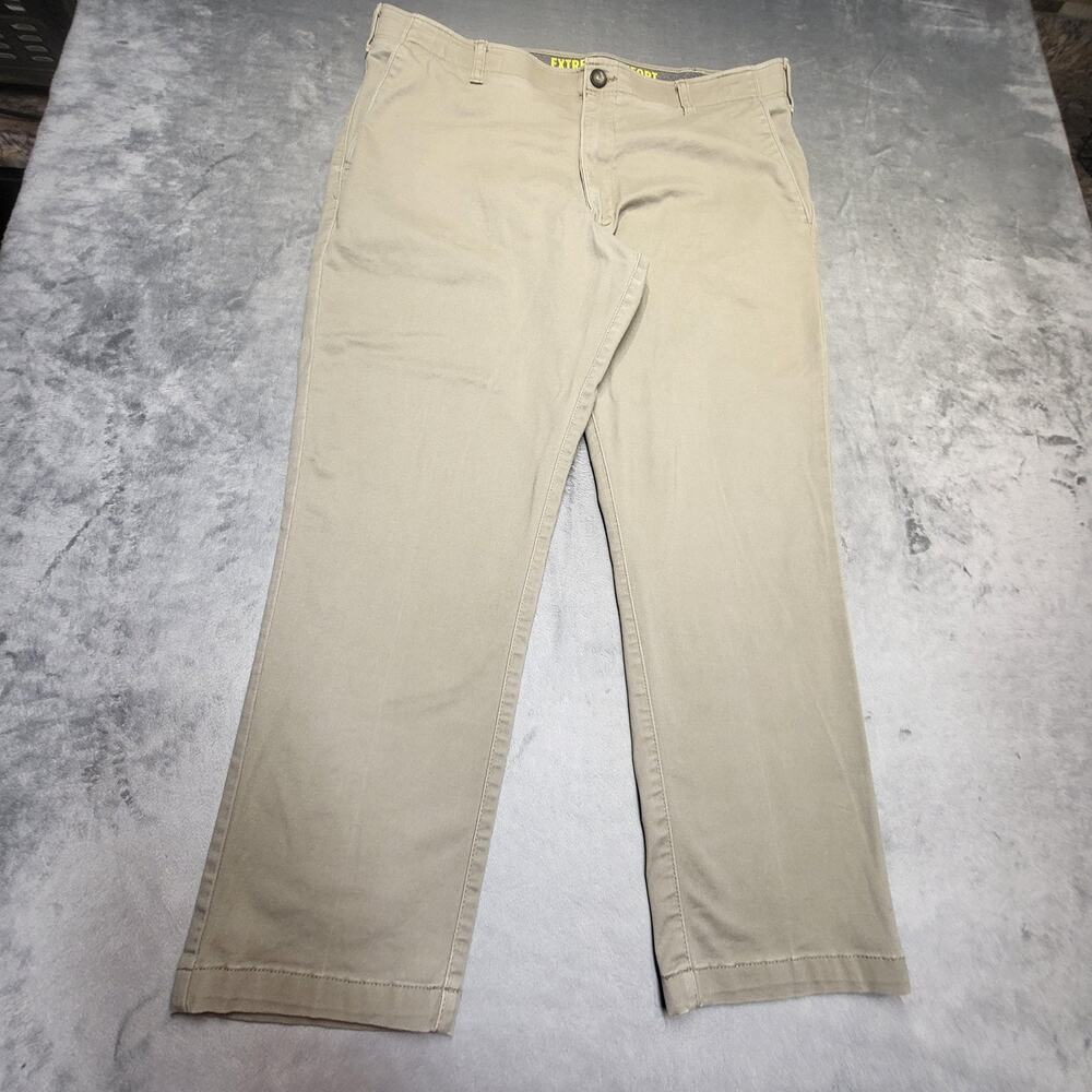 Lee Pants Mens 38x29 Beige Khakis Relaxed Fit Extreme Motion Stretch Cotton
